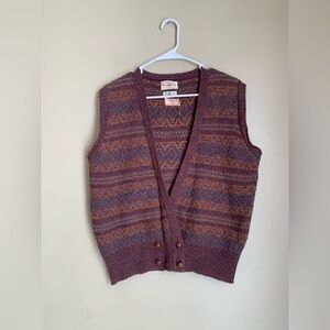 Vintage Alan Paine Mens Wool Sweater Vest Size 40  Grandpacore 50’s England
